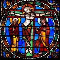 Chartres, Cathedrale, Vitrail, Crucifixion